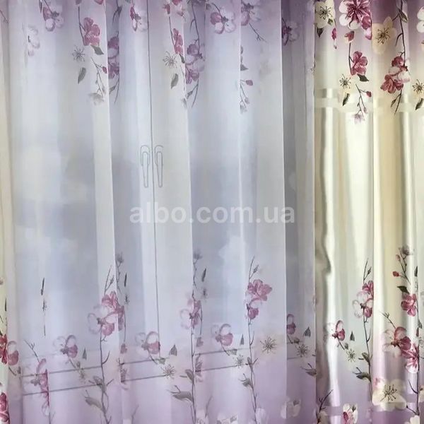 Тюль із батиста фіолетового кольору на метраж, висота 2.8 м (157B-2) 157B-2-T фото