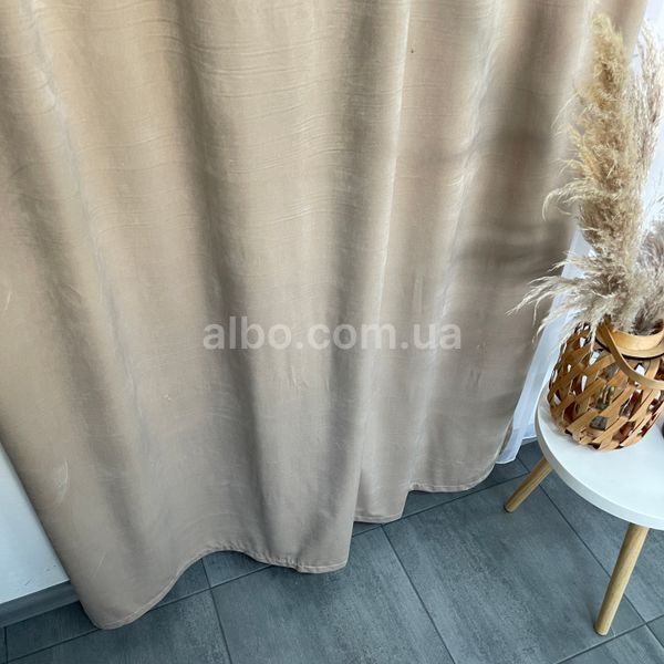 Штори оксамитові бежевого кольору з білим шифоновим тюлем ALBO (SHTN-930-4) SHTN-930-4 фото