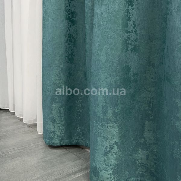 Бірюзові однотонні штори мармур готові ALBO (SH-M23-19) SH-M23-19 фото