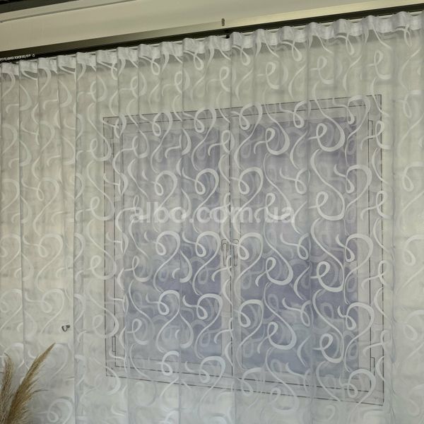 Жакардовий Турецький тюль "Вензель" білий 400х270, тасьма T-008-4 фото