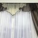 Комплект штор с ламбрекеном из шифона, шторы с ламбрекеном в гостиную Шоколадные LS-295-14