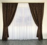 Современные готовые Коричневые шторы ALBO, однотонные портьеры в спальню, гостиную, кухню, кабанет, зал SH-M23-12 фото