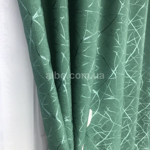 Шторы Бирюзовые лен однотонные с рисунком 150*270 см, с тюлю (SHTN-M17-19) SHTN-M17-19 фото
