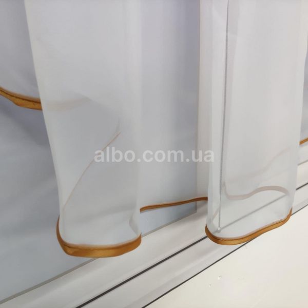 Вишуканий тюль з ламбрекеном ALBO 200x160 cm Коричнева (KU-178-13) KU-178-13 фото