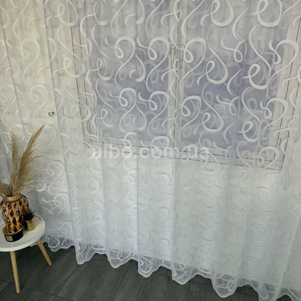 Жакардовий Турецький тюль "Вензель" білий 500х270, тасьма T-008-5 фото