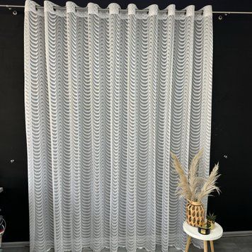 Жакардовий тюль "Хвиля" білий 400х270, люверси T-L-LIS101-4 фото