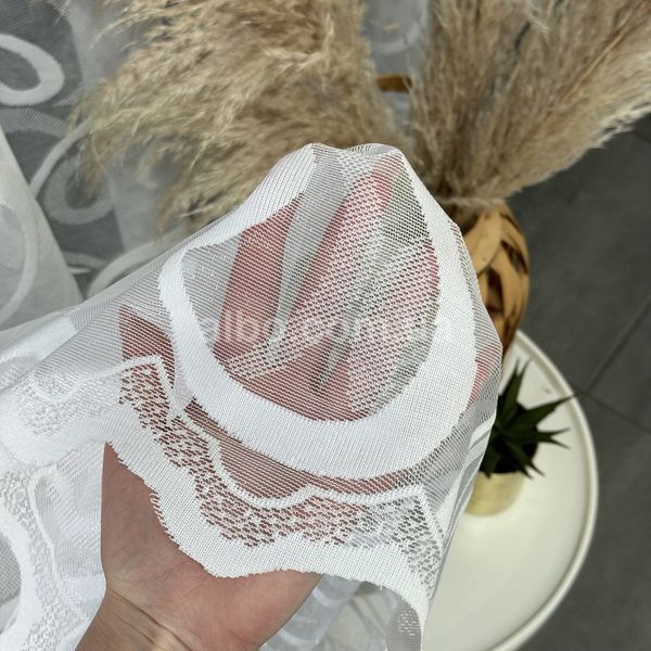 Жакардовий Турецький тюль "Вензель" білий 400х270, люверси T-L-008-4 фото