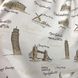Атласна тканина із принтом "міста" у молочному кольорі з коричневим візерунком, висота 2.8 м (620-3) 1357994355 фото 3