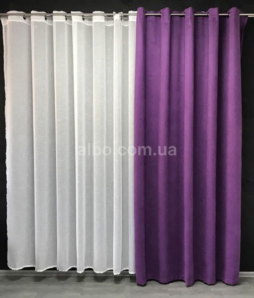 Готовая штора на кольцах люверсах 200x270 cm (1 шт) ALBO Фиолетовая (SH-Petek-98) SH-Petek-98 фото
