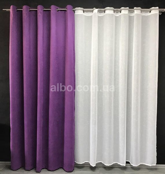 Готовая штора на кольцах люверсах 200x270 cm (1 шт) ALBO Фиолетовая (SH-Petek-98) SH-Petek-98 фото