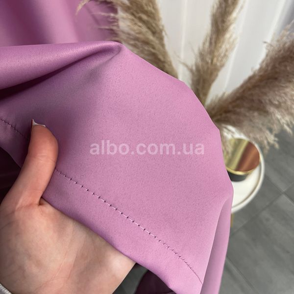 Матовые шторы атлас блэкаут сереневого цвета с белым шифоновым тюлем ALBO (SHTN-M30-110) SHTN-M30-110 фото