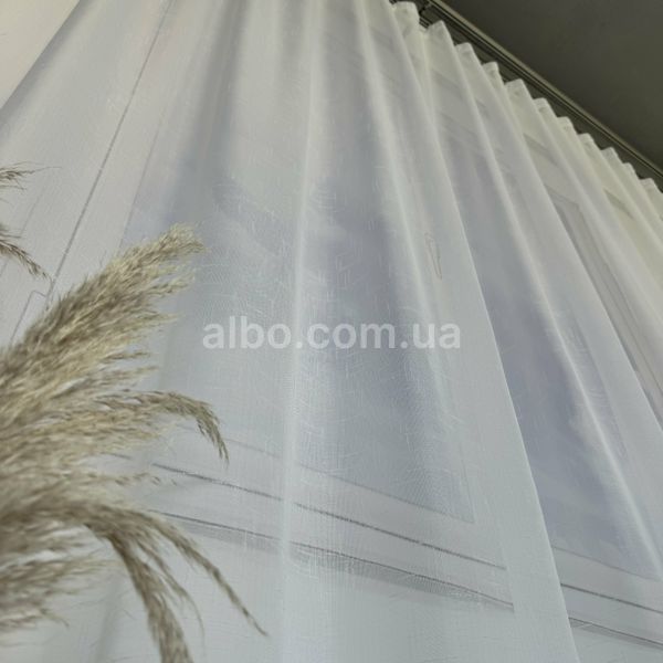 Лляний тюль ALBO білого кольору на тасьмі, 500х270 см (T-L-5) T-L-5 фото